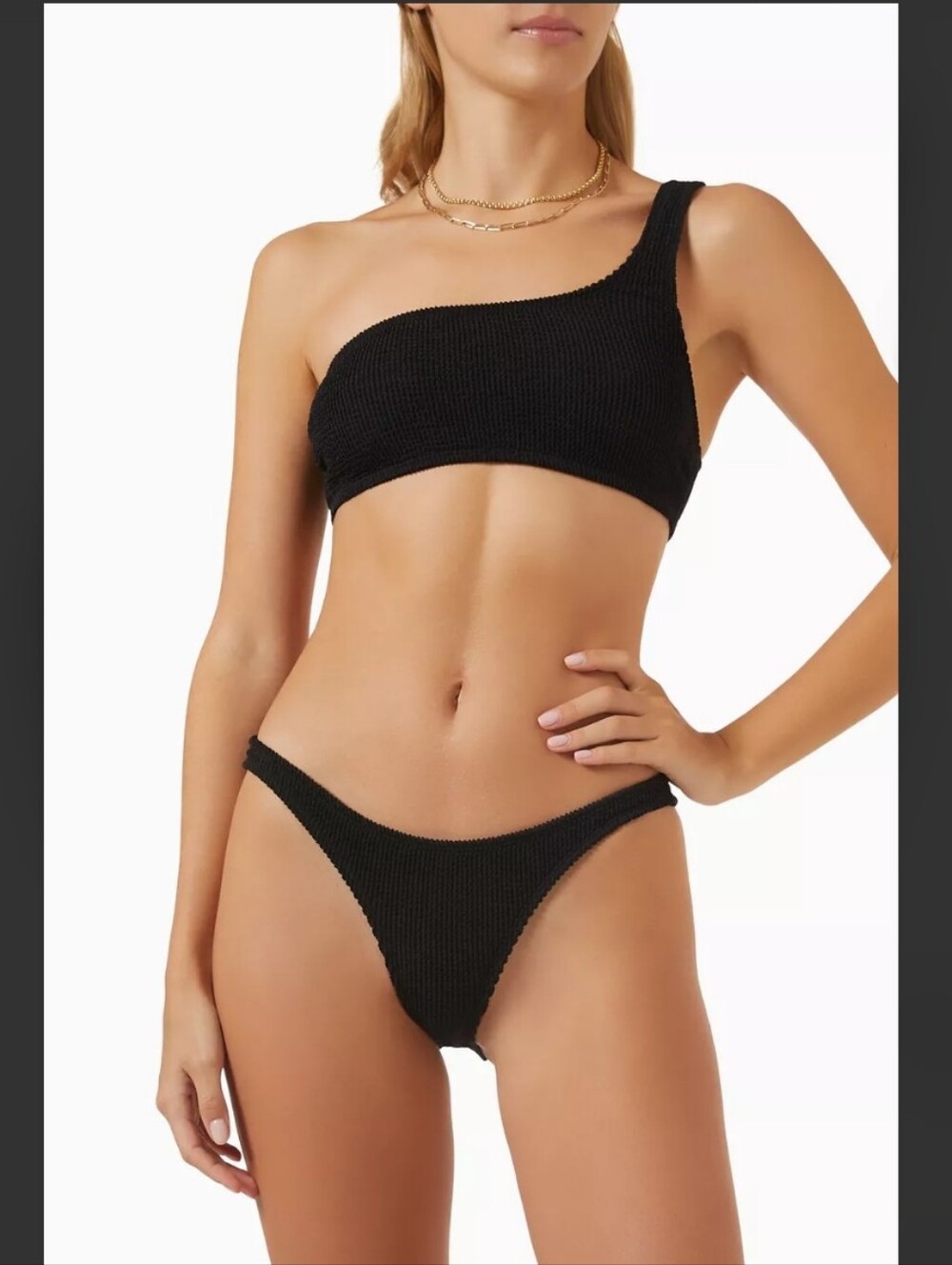 NWT Good American Always Fits One Shoulder Swim Top Size XL 3/4